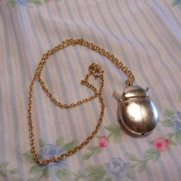 Vintage Jewelry - Vintage Ladybug Case Pendant Necklace Hong Kong